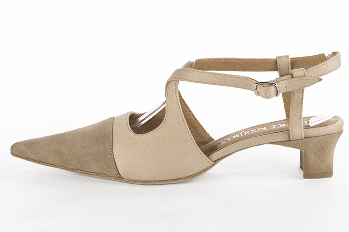 Chaussure femme à brides beige sahara | Chaussure arrière ouvert avec
